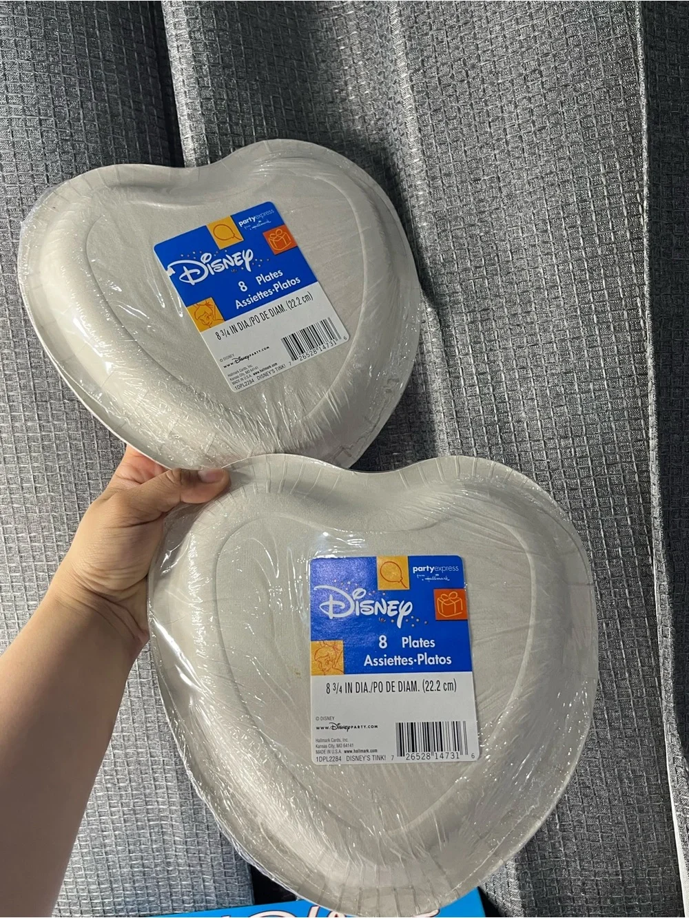 Disney Tinker Bell Pink and Purple Heart-Shaped Party Plates
